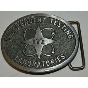 Vintage Independent Testing Laboratories Science LAB Nerd Belt Buckle Rare
